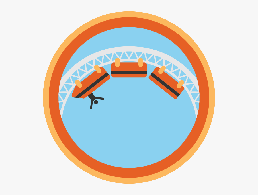 Roller Coaster Badge, Transparent Clipart