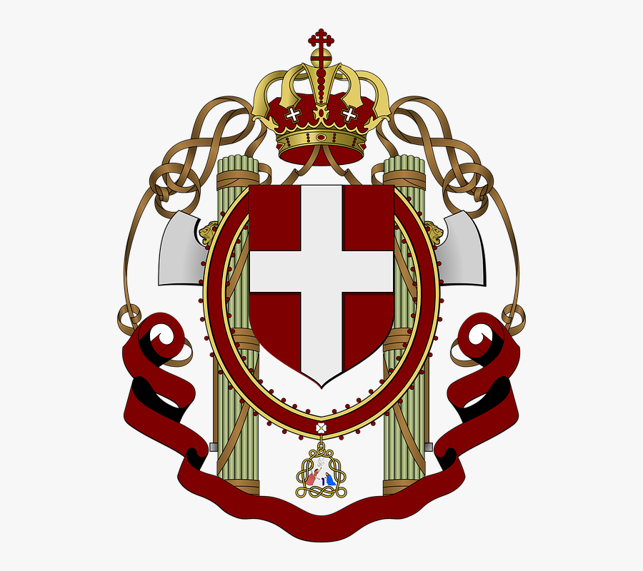 Crest, Crown, Church, Gentry, Power, Coloms, Banner - Kingdom Of Italy Coat Of Arms, Transparent Clipart