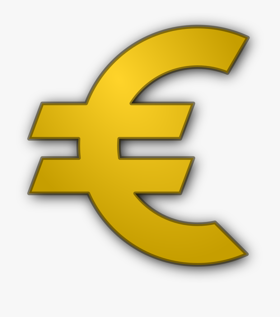 Euro, Money, Symbol, Currency, Europe, Sign, Yellow - Euro Sign Cartoon, Transparent Clipart