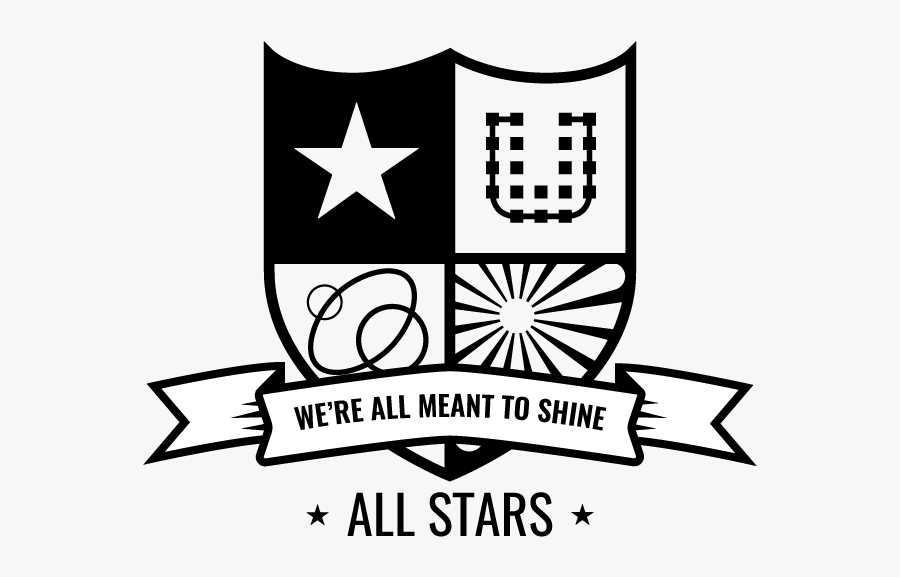 All Stars Crest For After School Sports Club Identity - Emblem, Transparent Clipart