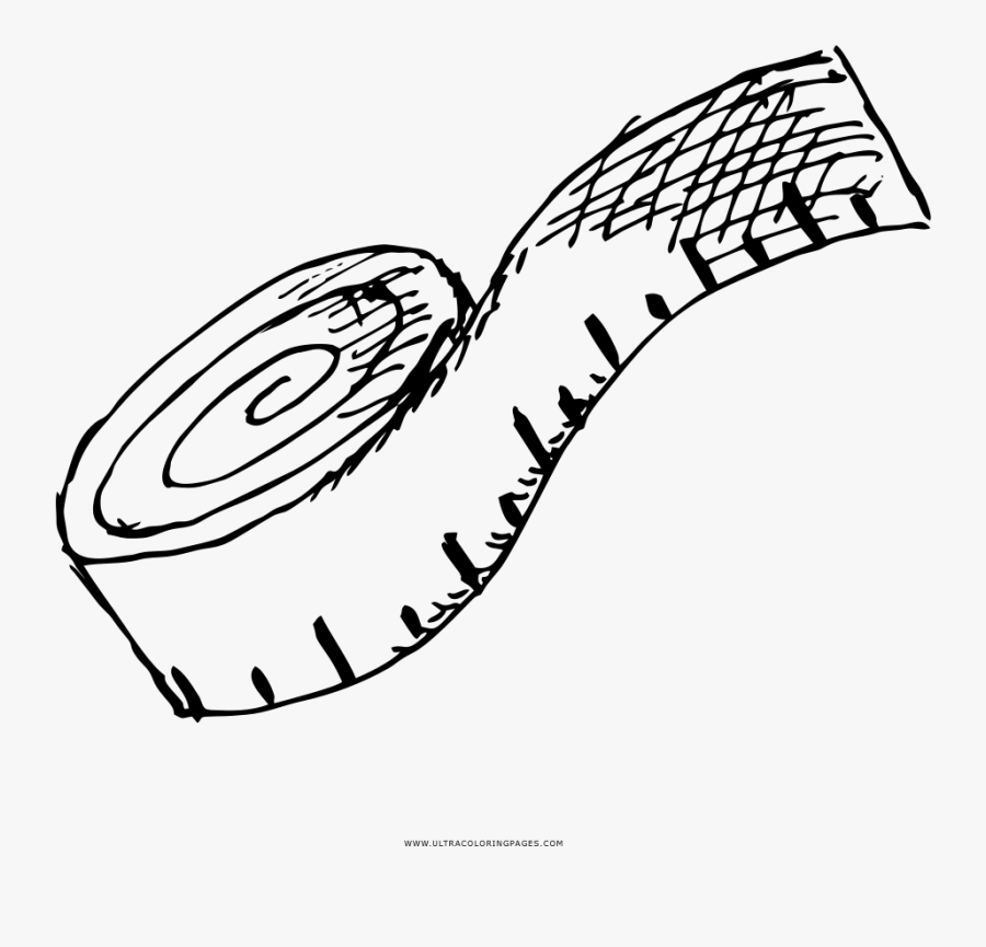 Measuring Tape Coloring Page - Line Art, Transparent Clipart