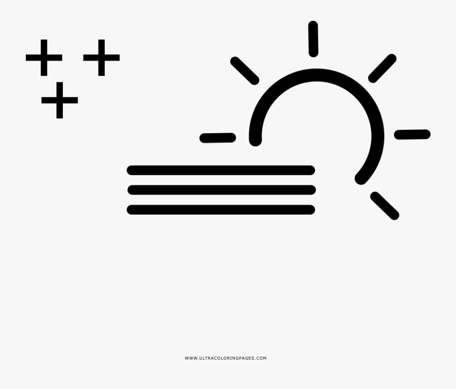 Day Frost And Fog Coloring Page - Simple Sun Tattoo Drawing, Transparent Clipart