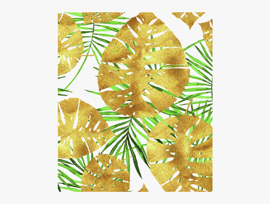 Gold Tropical Leaf Png, Transparent Clipart