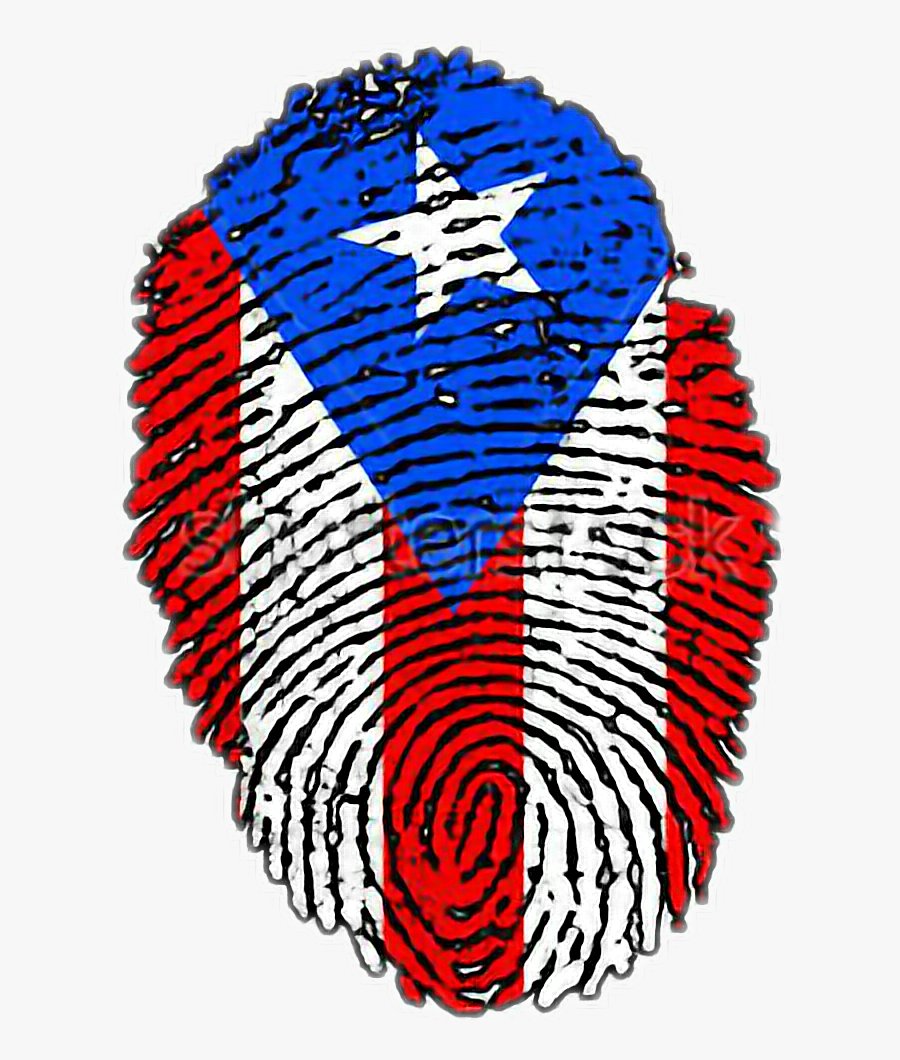 #dactilar Puerto Rico Flag - Puerto Rican Flag Fingerprint, Transparent Clipart
