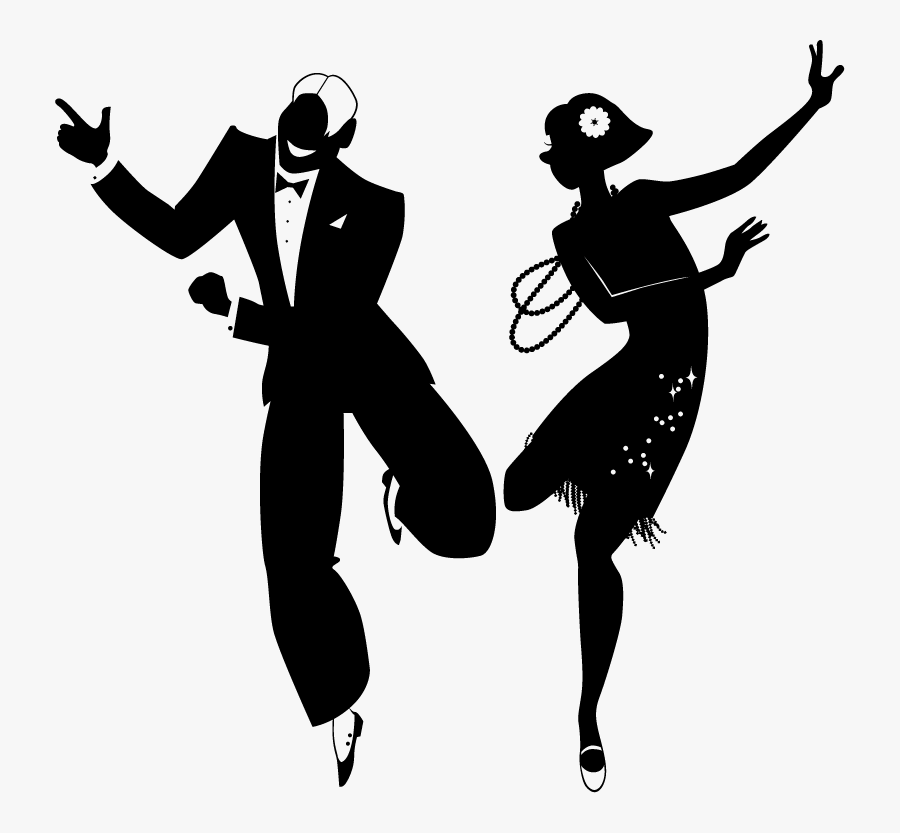 1920s Dancing Silhouette, Transparent Clipart