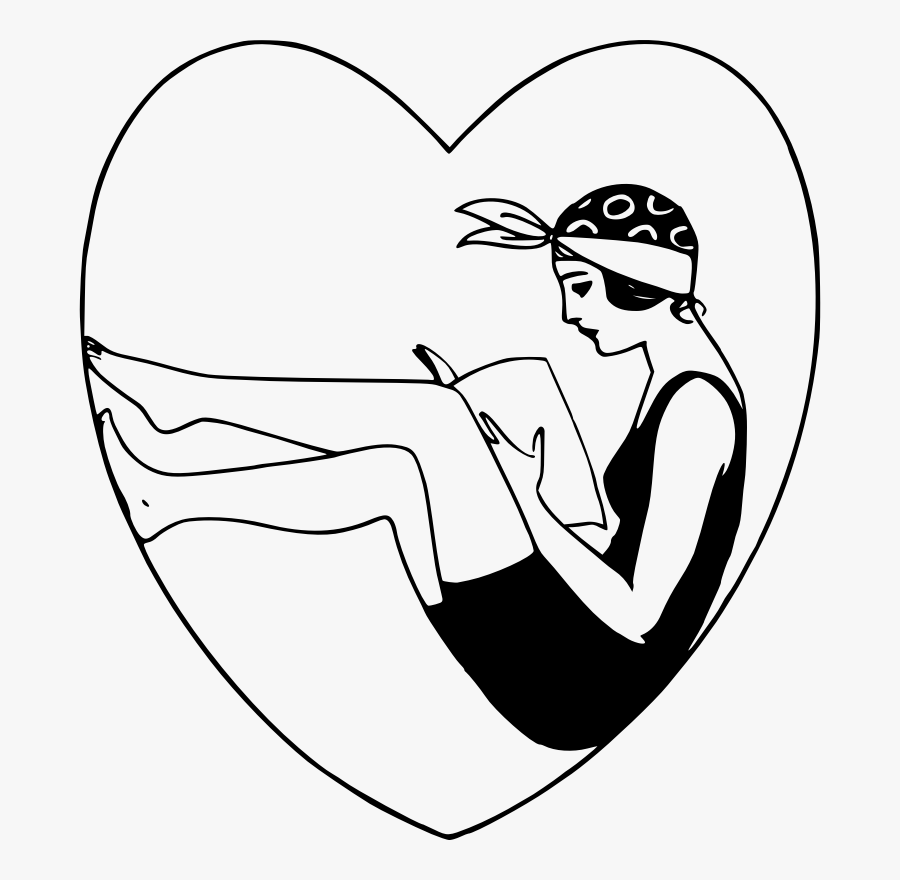 Heart With A Lady, Transparent Clipart