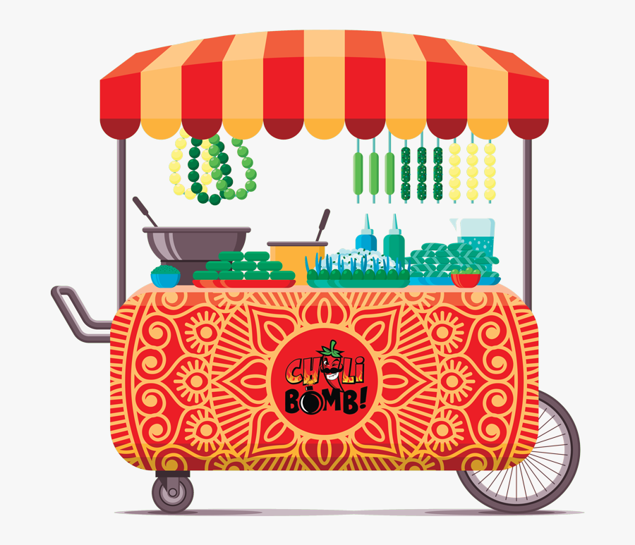 Hot Dog Street Cart, Transparent Clipart