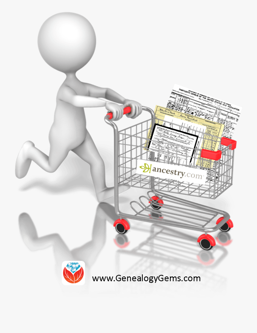 Getting The Most Out Of Ancestry - Shopping Cart Stick Figure, Transparent Clipart