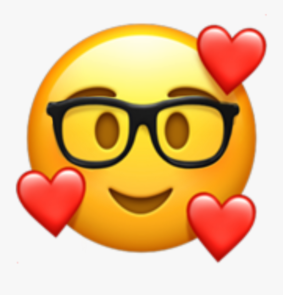 🤓 🥰= - Heart Face Emoji Png, Transparent Clipart