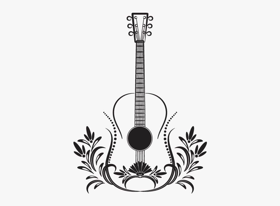 Vinilos Decorativos Guitarra Tribal - Acoustic Guitars Tattoo Design, Transparent Clipart