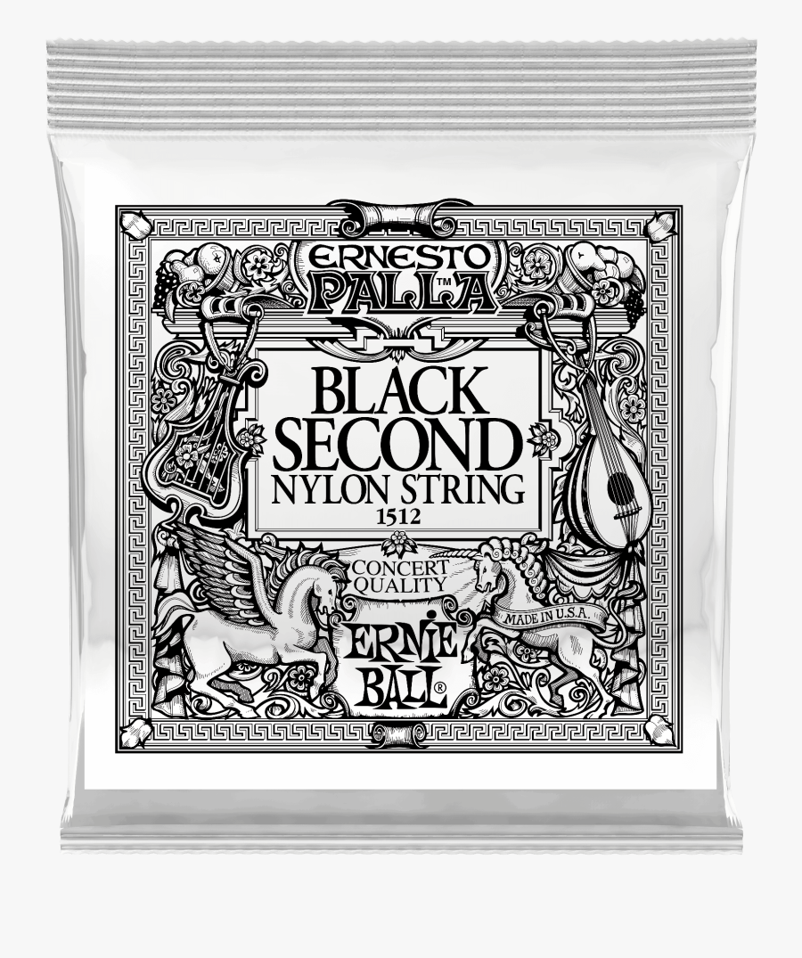 Black 2nd Ernesto Palla Nylon Classical Guitar Strings - Ernie Ball Classical Guitar Strings, Transparent Clipart