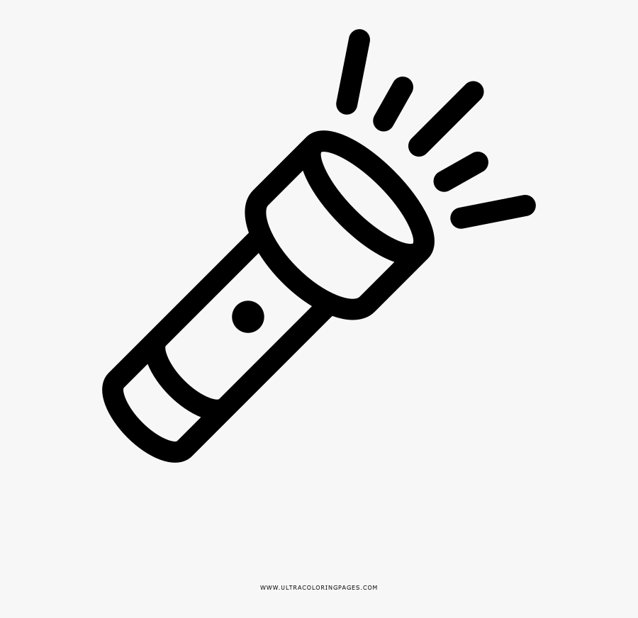 Flashlight Coloring Page - Sign In Clip Art, Transparent Clipart