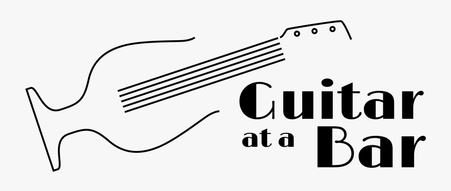 Guitar At A Bartoplabel - Line Art, Transparent Clipart