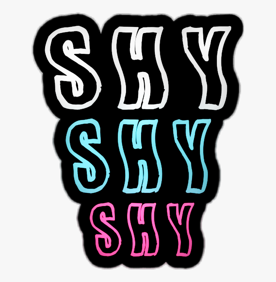 #shy #pink #blue #white #black #glitch #word #nice - Illustration, Transparent Clipart