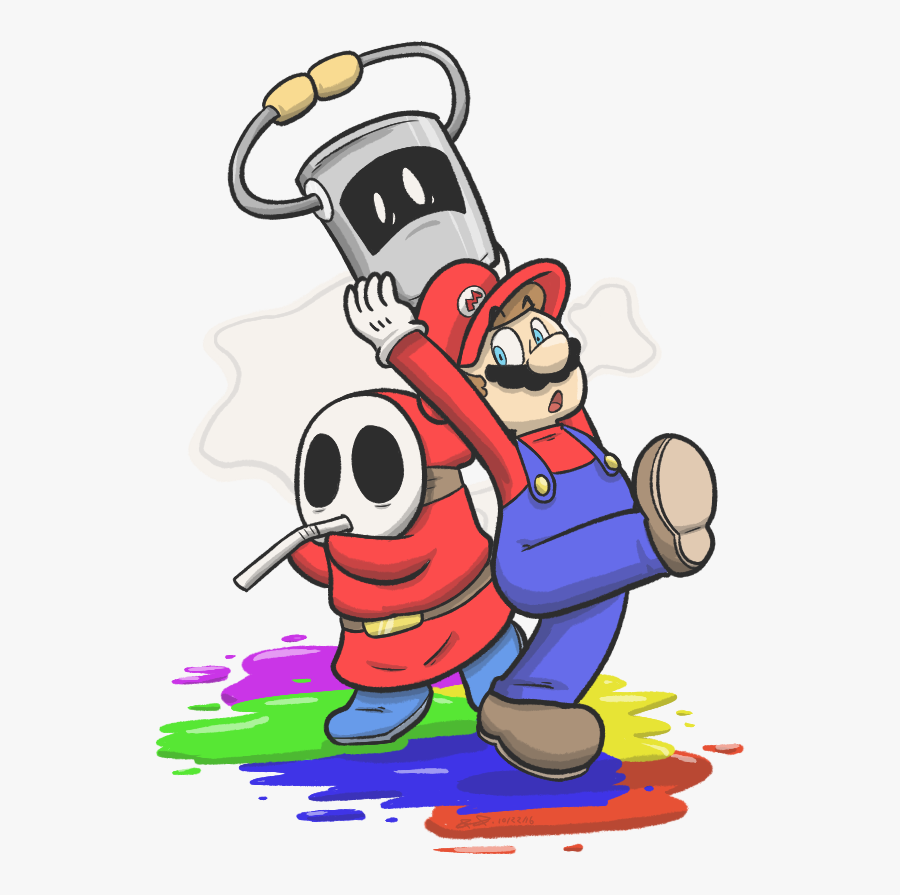 Here’s A Better Art Of Mario And Huey And A Shy Guy - Shy Guy Color Splash, Transparent Clipart