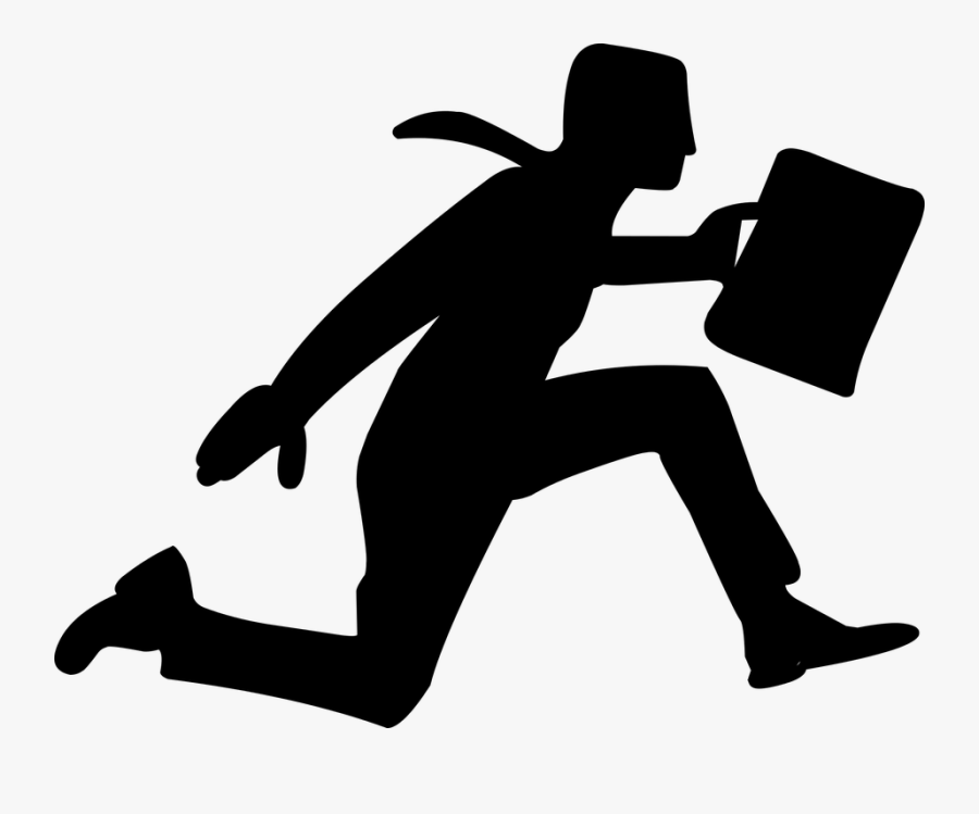 Business, Businessman, Concept, Fast, Running, Money - Courier Service Parcel Black And White, Transparent Clipart