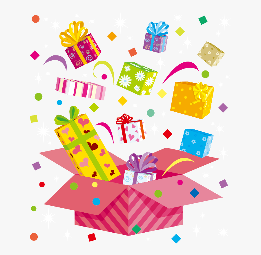 #presents #stickers #congratulations #hooray - Gift Box Open Png, Transparent Clipart