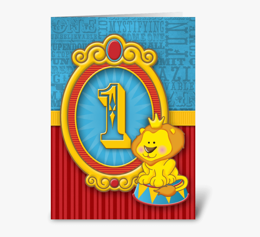 Corbin"s Circus 1st Birthday Greeting Card - Cartoon, Transparent Clipart