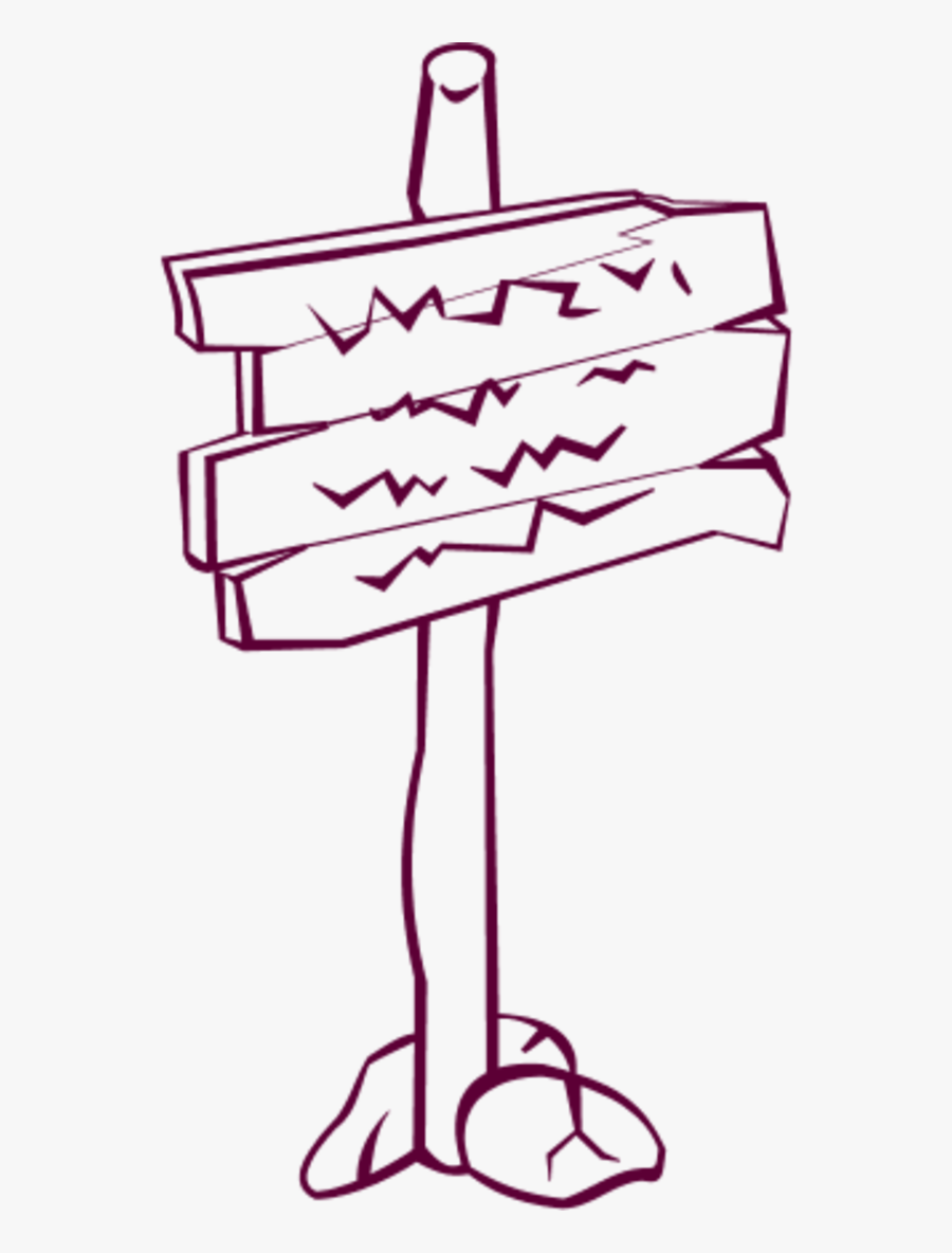 Wooden Post Sign - Sign Post Clip Art, Transparent Clipart