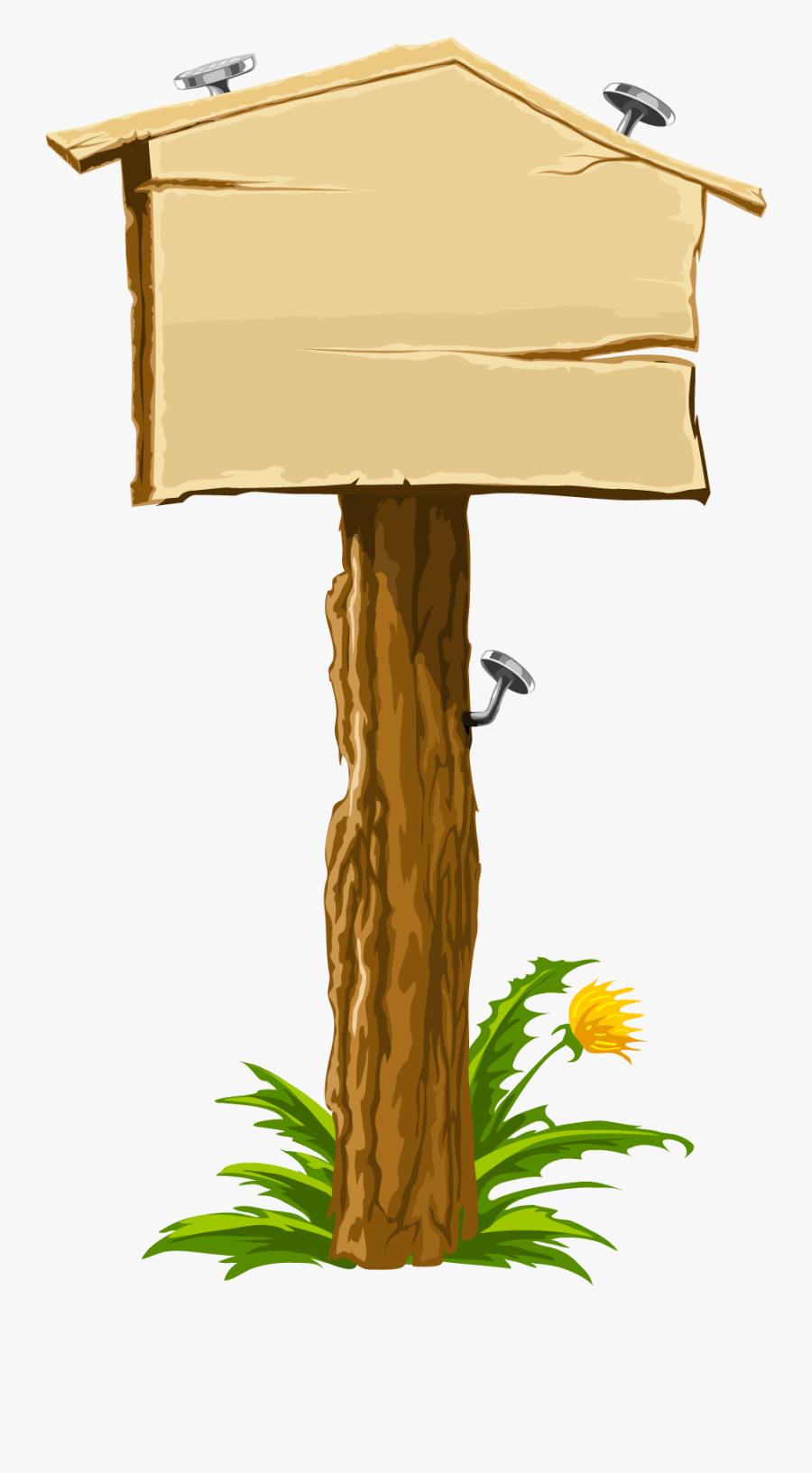 Transparent Wood Sign Clipart - Wooden Sign Post Transparent Background, Transparent Clipart