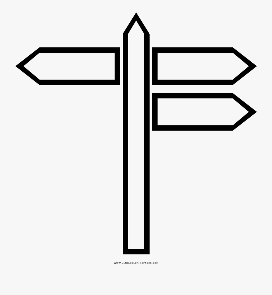 Sign Post Coloring Page - Post Coloring Page, Transparent Clipart