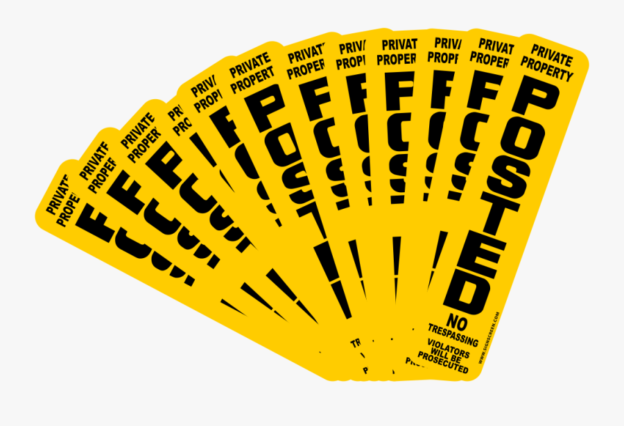 T Post No Trespassing Signs, Transparent Clipart