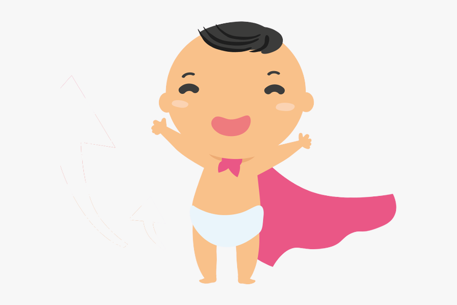 Cartoon Baby With Pamper, Transparent Clipart