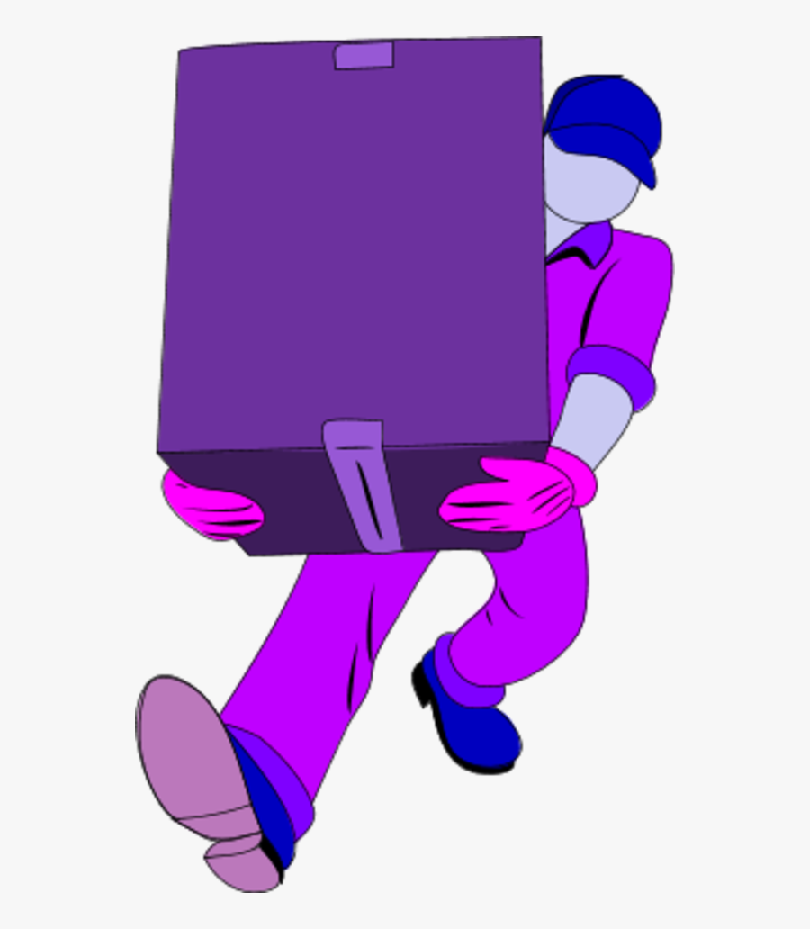 Warehouse Man Carrying A Closed Box - Elf Clipart Without Head, Transparent Clipart