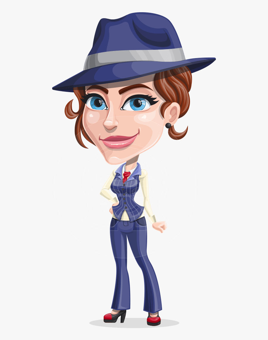 Gangster Woman Cartoon Vector Character Aka Lucia - Gangstar Man Cartoon Characters, Transparent Clipart