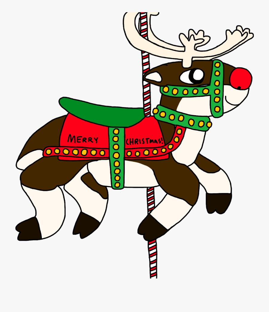#christmascarousel #christmasreindeer #carousel #reindeer - Cartoon, Transparent Clipart