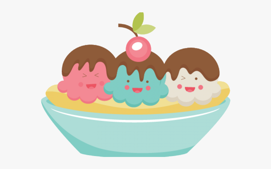 Cartoon Cute Banana Split, Transparent Clipart