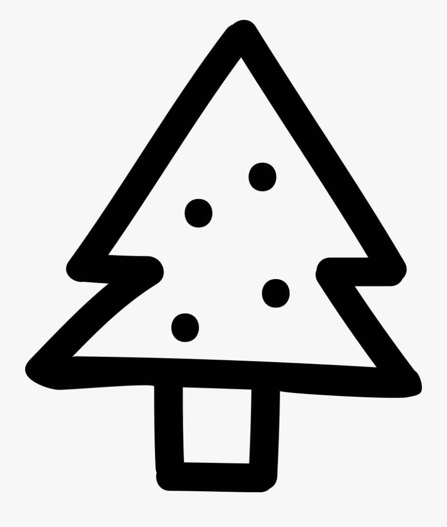 Pine Hand Drawn Tree Outline - Tree Map Symbol Black And White, Transparent Clipart
