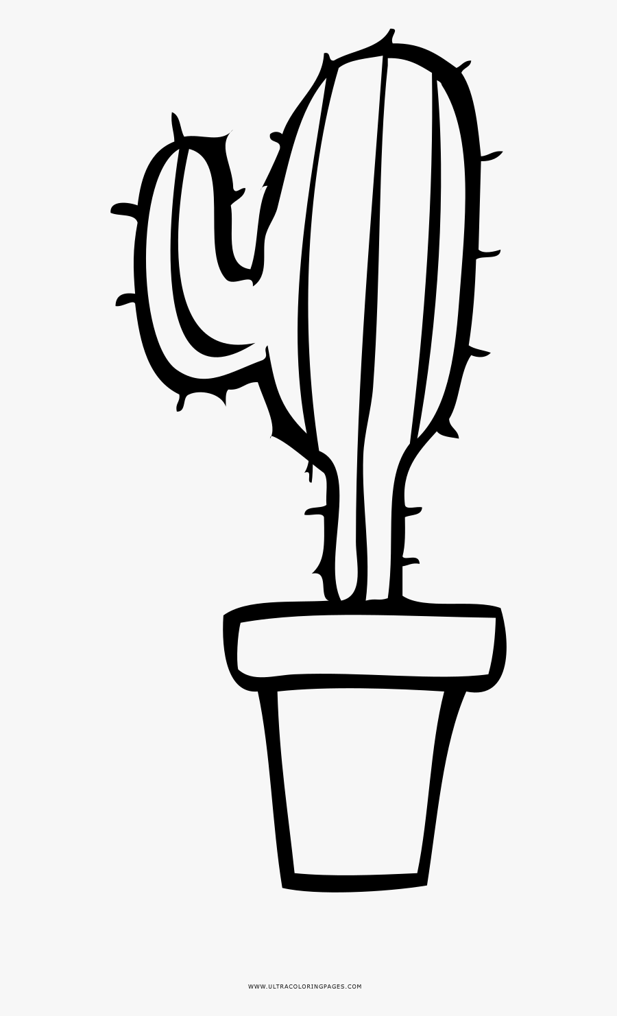 Cactus Coloring Page - Sketch, Transparent Clipart