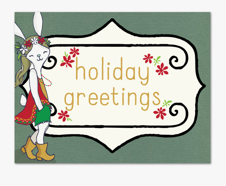 Bohemian Holiday Greeting - Cartoon, Transparent Clipart