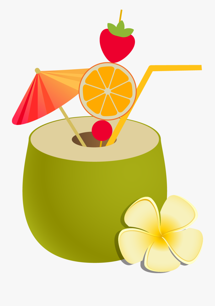 Juice Coconut Milk Nata De Coco Coconut Water Fruit - Bebidas Animada, Transparent Clipart