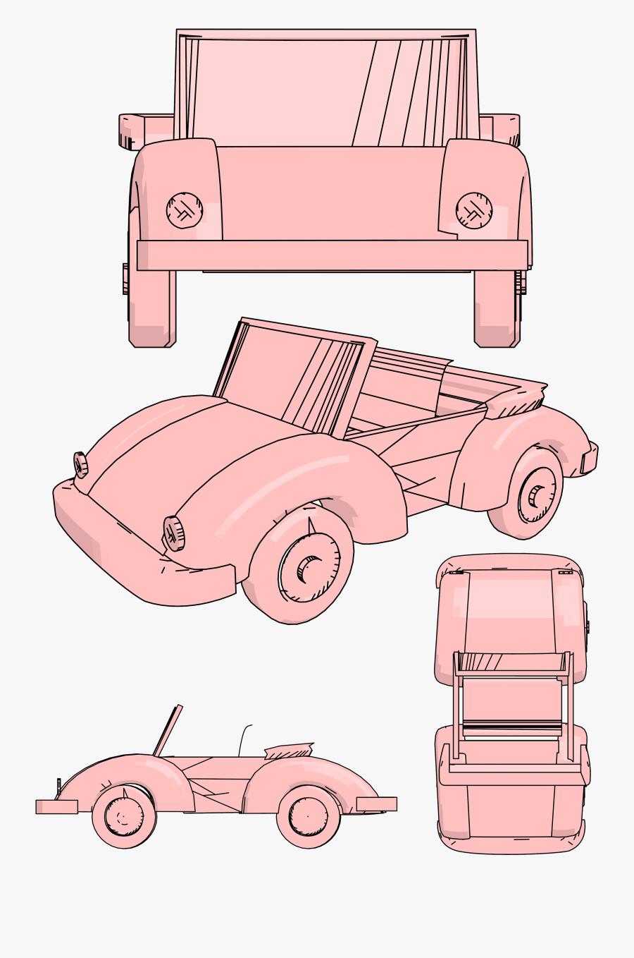 Old Car Draw Clipart - Cartoon, Transparent Clipart