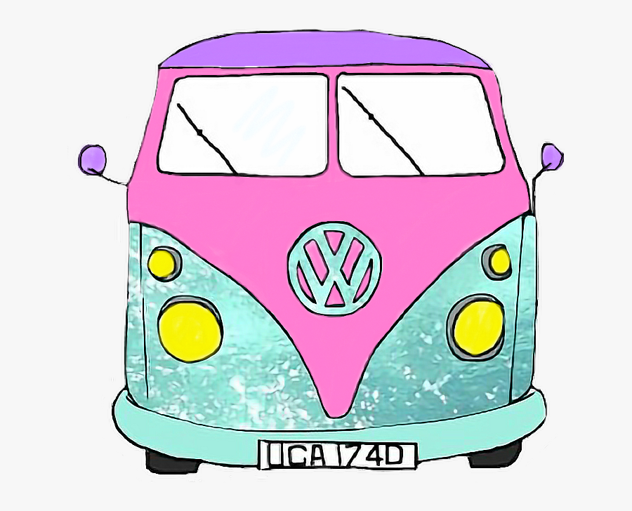 Car Voiture Old Veillie Oldcar Veillevoiture - Volkswagen Van Sticker Blue, Transparent Clipart