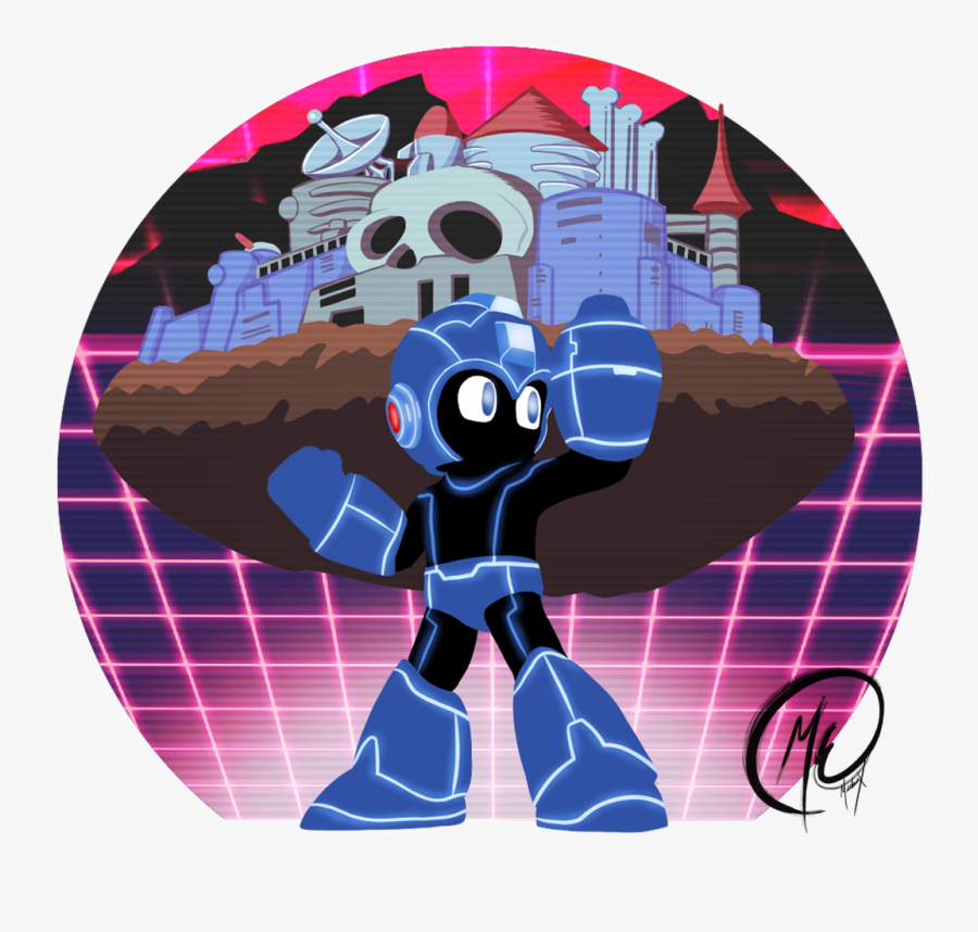 Synthwave Megaman - Synthwave Nintendo, Transparent Clipart