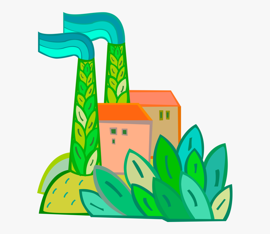 Vector Illustration Of Pollution-free Industry Preserving, Transparent Clipart