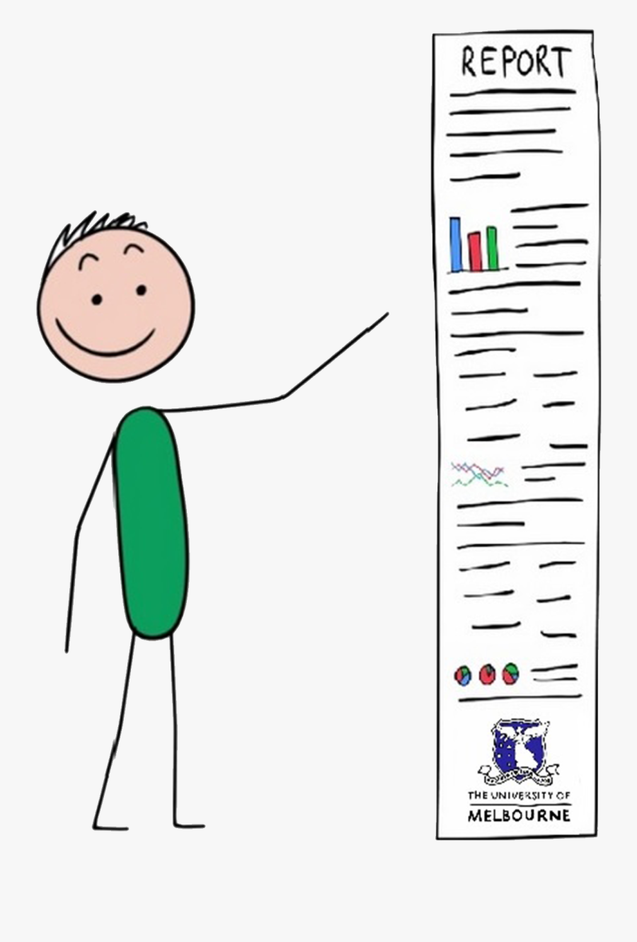Image Of Stick Man With Paper Report - Cartoon, Transparent Clipart