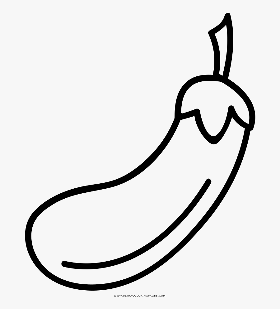 Eggplant Coloring Page - Line Art, Transparent Clipart