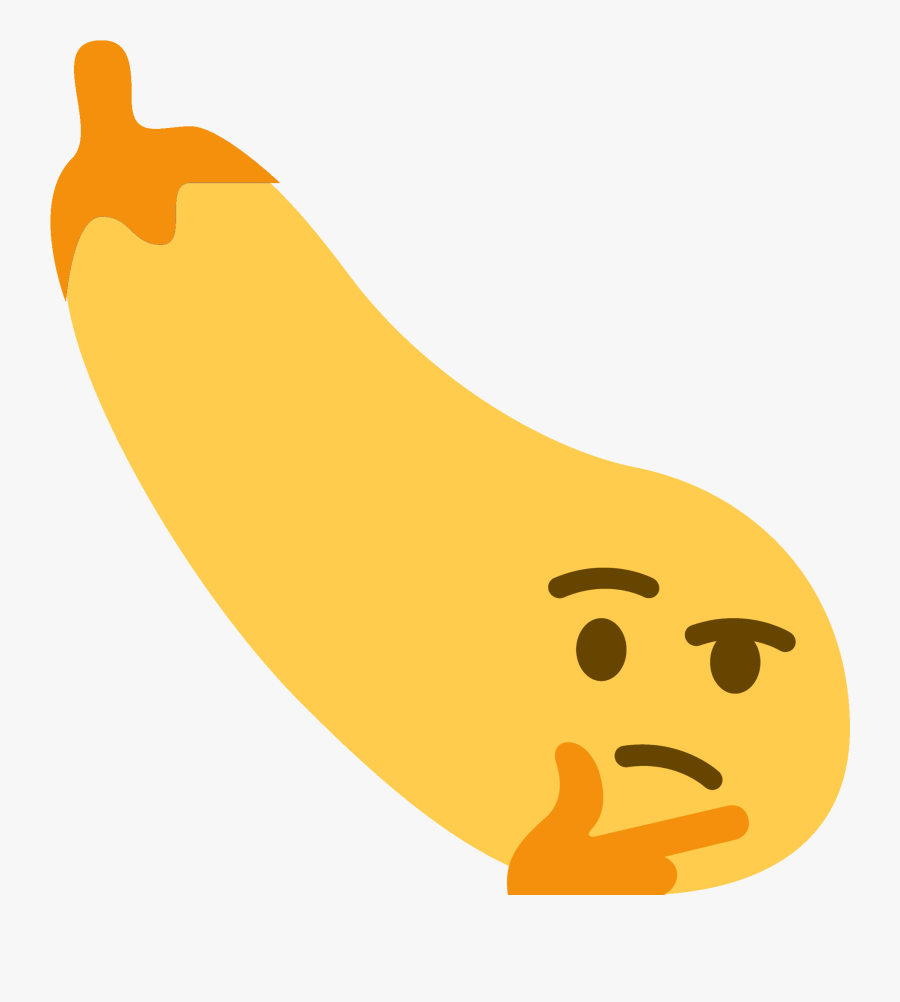 Thought Sticker Eggplant Transprent - Discord Thinking Emoji Png, Transparent Clipart