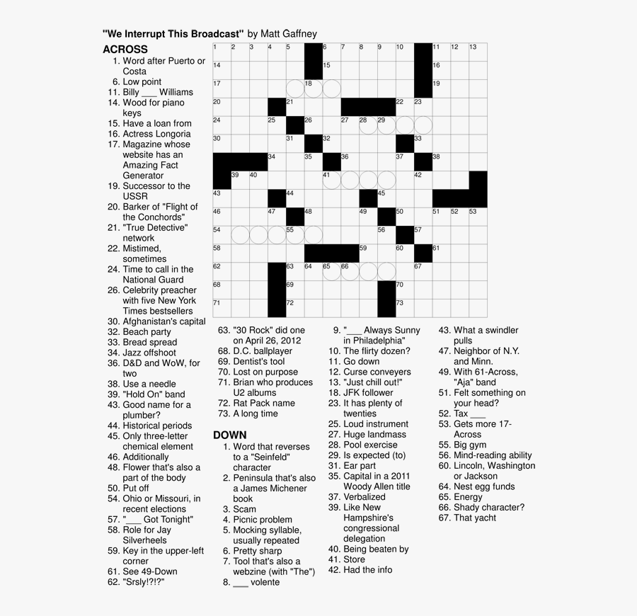 Clip Art Fill In Crossword Puzzles - Printable Crossword Puzzles, Transparent Clipart