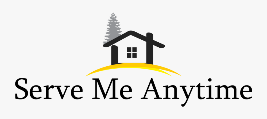 Serve Me Anytime Logo - Pine Tree Silhouette, Transparent Clipart
