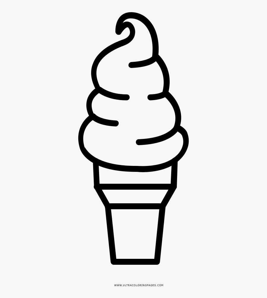 Soft Serve Coloring Page - Line Art, Transparent Clipart