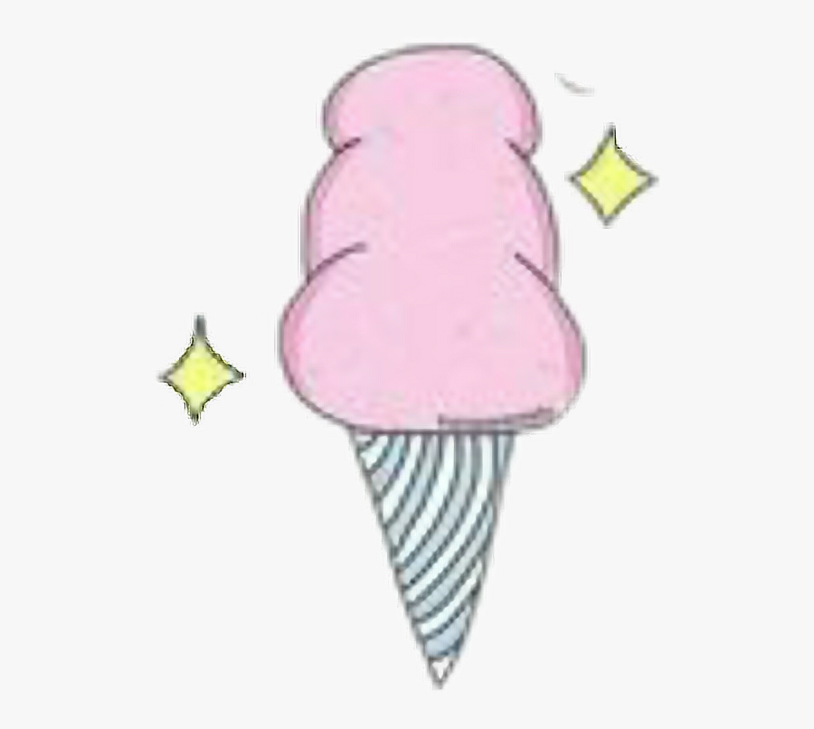 Cotton Candy Clipart Tumblr Transparent - Ice Cream Cone, Transparent Clipart