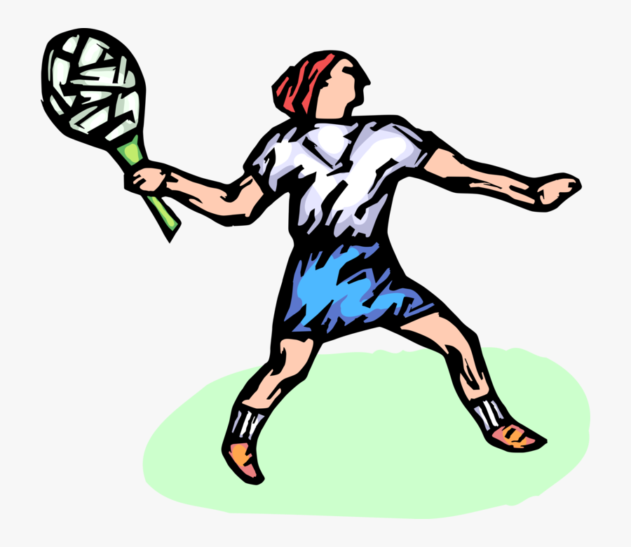 Vector Illustration Of Tennis Player Returns Serve, Transparent Clipart