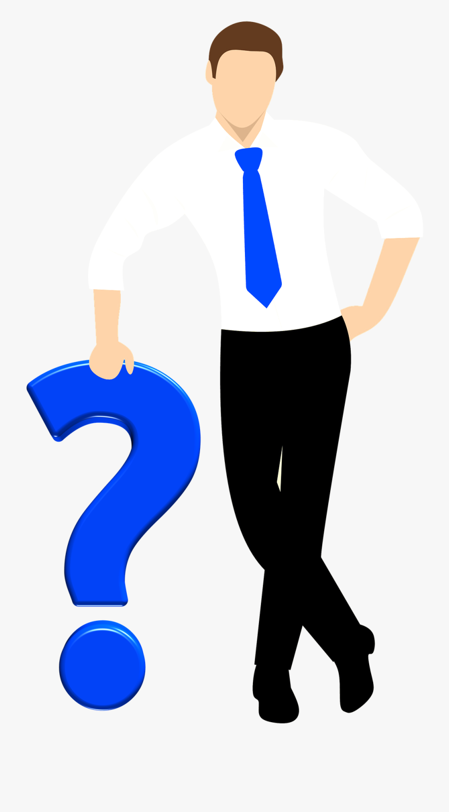Man, Question Mark, Silhouette, Tie, Symbol, Problems - Man Clipart Question Png, Transparent Clipart
