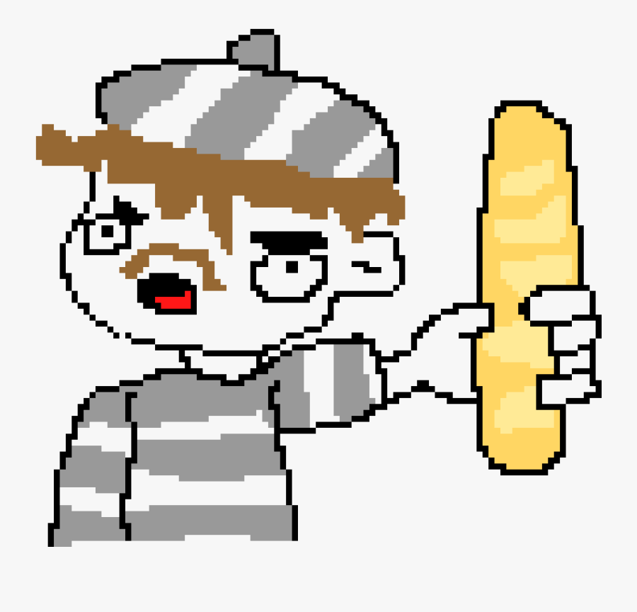 Baguette Pixel Art, Transparent Clipart