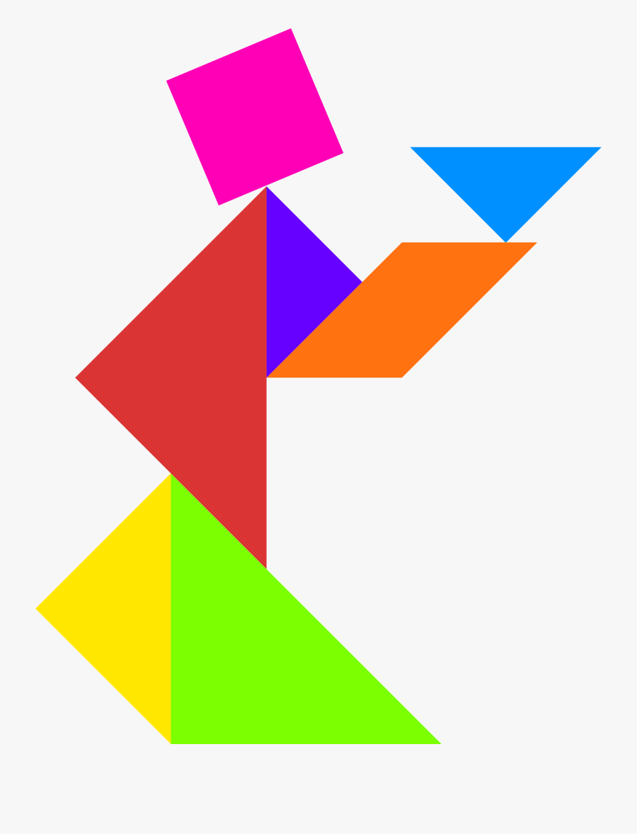 Clipart Tangram Black And White Puzzle Clip Art 5 Piece - 5 Tangrams, Transparent Clipart